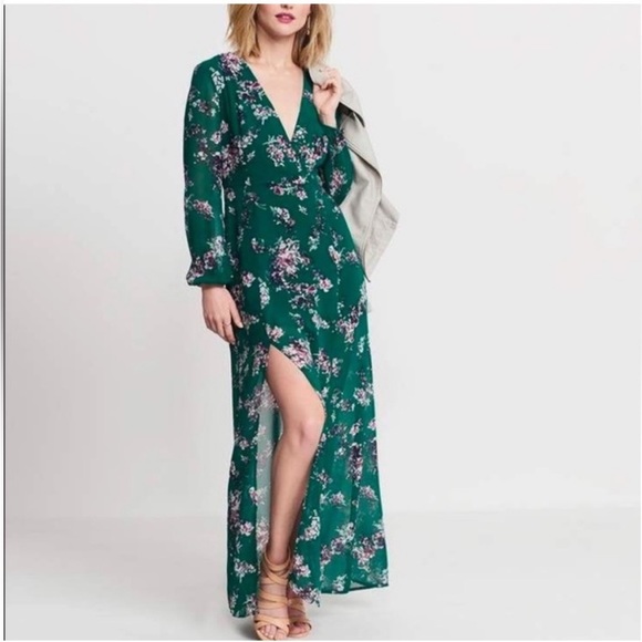 Dynamite Long Sleeve Black Floral Maxi Dress - Picture 14 of 14